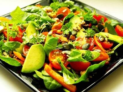 A plate with vegetables
